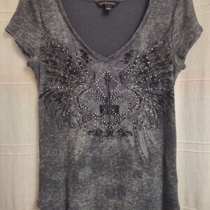 Women's Small Goth Top, Rock & Republic, Black/Sequins